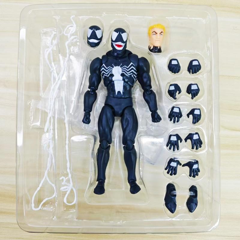 Maf 16Cm Spider Man Venom Articulated Action Figures Ko Model Kit Statue Assembly Toys Desktop Ornament Boy Gifts Collectible