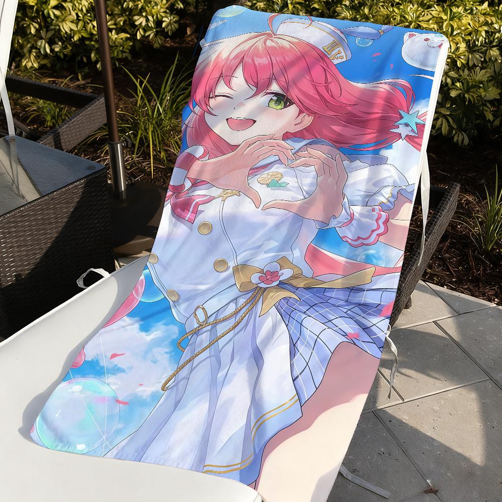 VTuber Sakura M-Mi-ko Towel Sports Quick Dry Travel Camping Gear Sandproof Soft Light Large Beach Towel