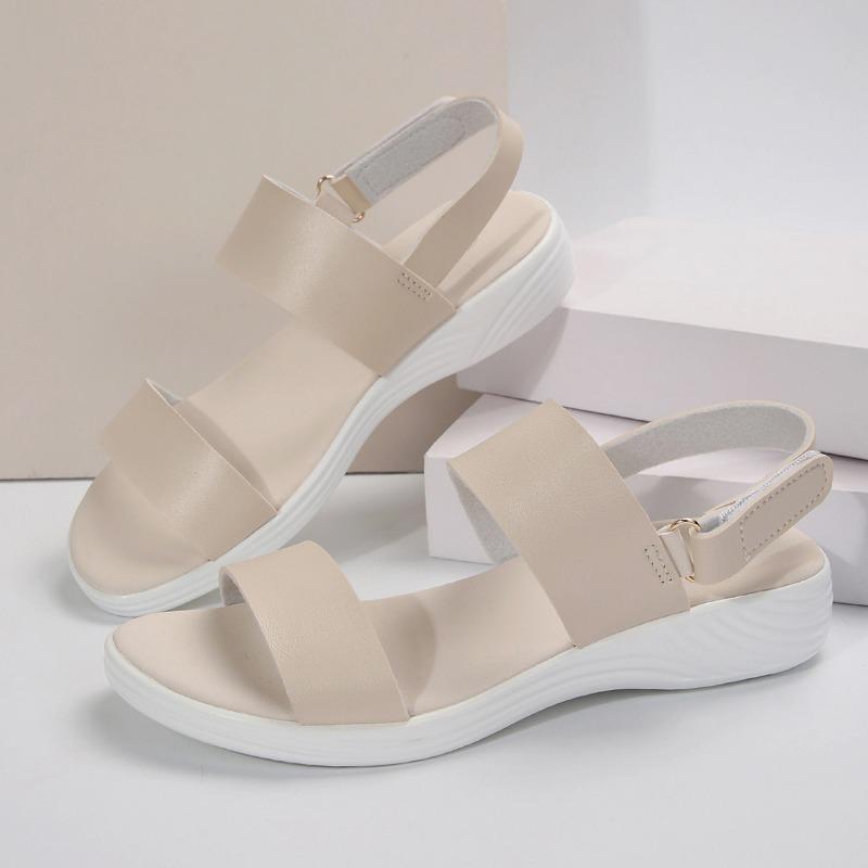 Pluss-størrelse flate sandaler dame casual fiskemunnsandaler