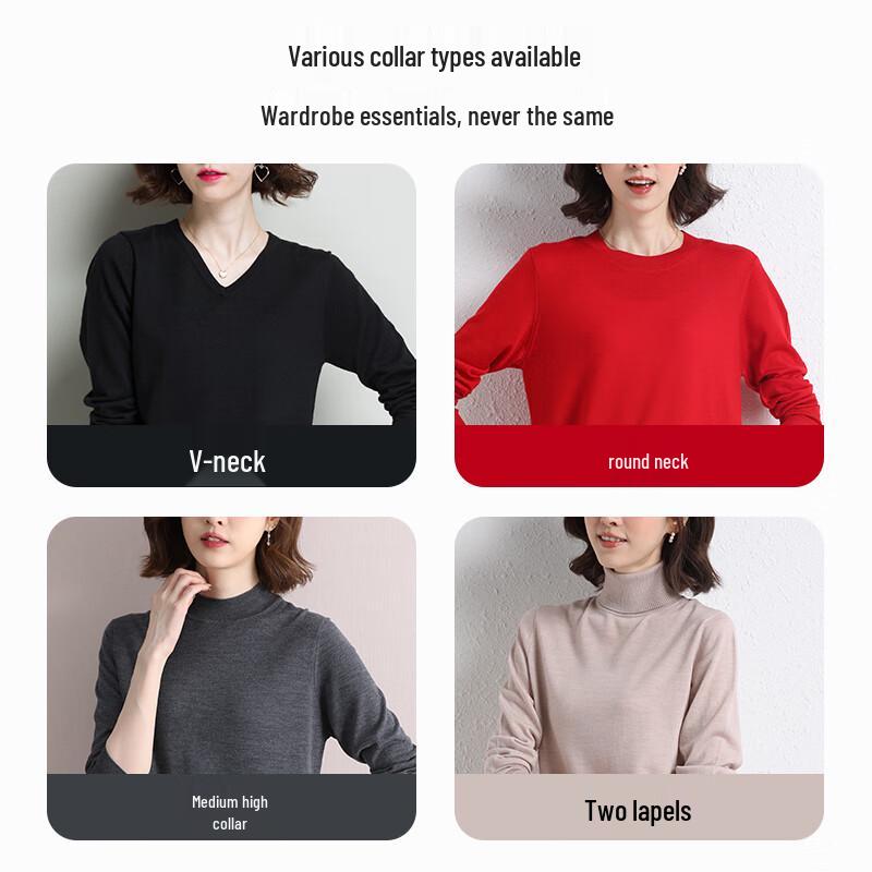 Hengyuanxiang Women's 100% Machine Washable Wool Sweater
