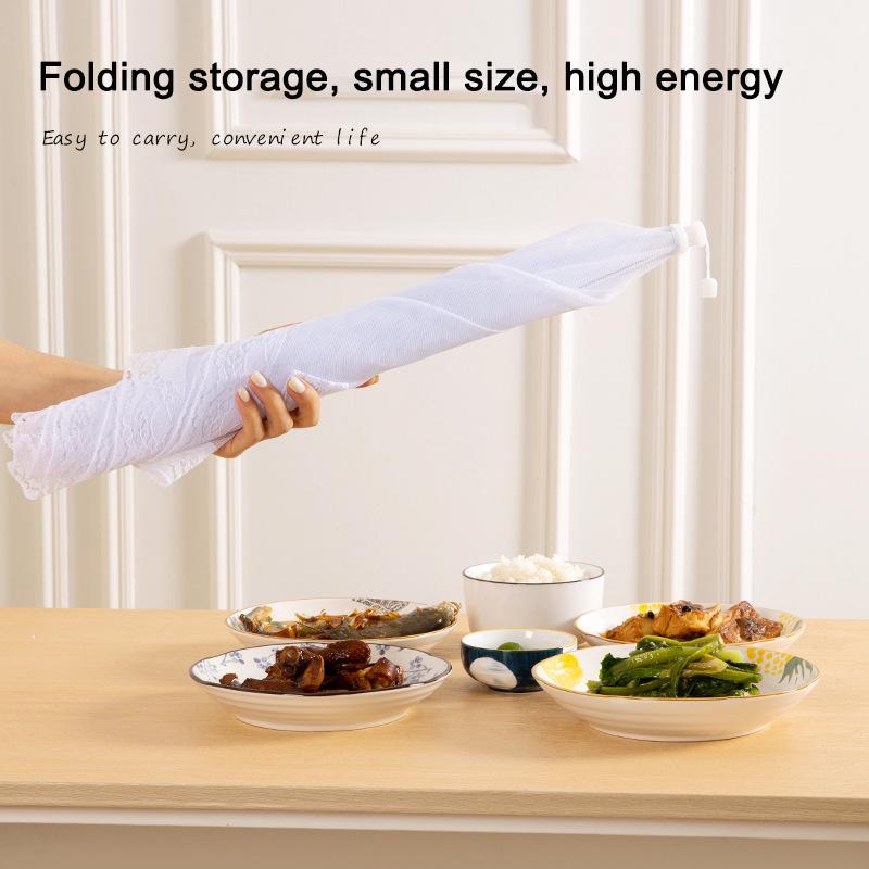 1pc White Square Folding Food Cover Outdoor and Indoor Dust-proof Anti-termite Fly-proof And Insect-proof Food Cover Tools