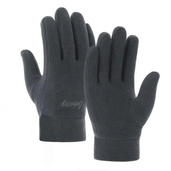 1 Pair Winter Polar Fleece Gloves Men Women Warm Outdoor Cycling Driving Gloves Windproof Non-Slip Soft Thickened Gloves