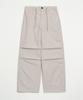 TOFFEE Utility Wide Parachute Pants (Warm Grey)