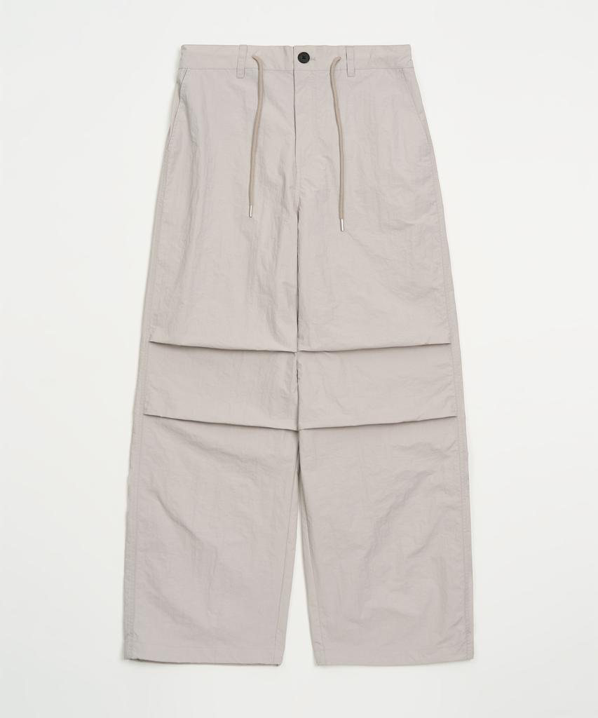 TOFFEE Utility Wide Parachute Pants (Warm Grey)