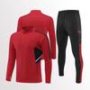 Mens Womens Soccer Training Kit Set Long Sleeve Half-Zip Hoodie Sports Jersey Uniform Breathable Quick-Dry