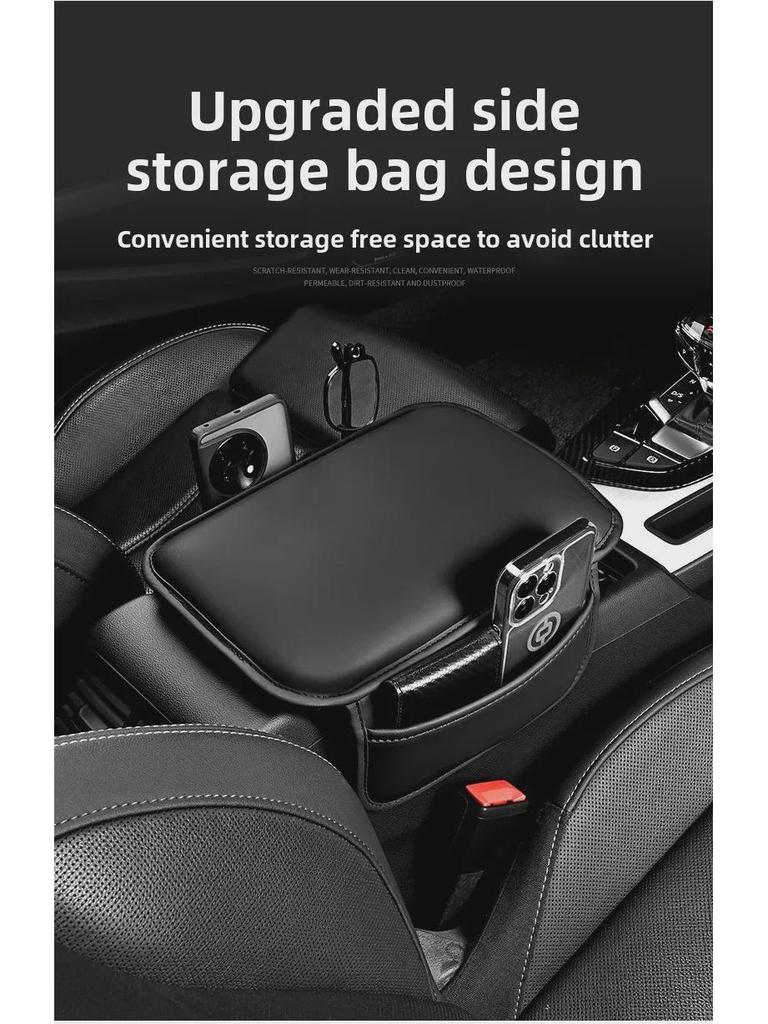 Universelles Auto-Armlehnenpolster: Aufbewahrungstasche, Taschentuchhalter und Ellenbogenstütze