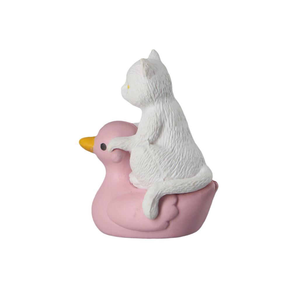 Home Decoration Desktop Animal Model Cat Miniature Sitting Pink Duck Cat Cat Ornaments Small Statue