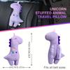 Cute Cartoon Plush Car Seat Belt Shoulder Protector & Travel Pillow Set - Fit, Comfort Head, Neck & Shoulder Support