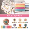 2 Pcs Rainbow Cotton Yarn Segment Dyeing 100g/Ball 5 Strands Of Thick Wool Line DIY Knitting Crochet Sweater Scarf Blanket