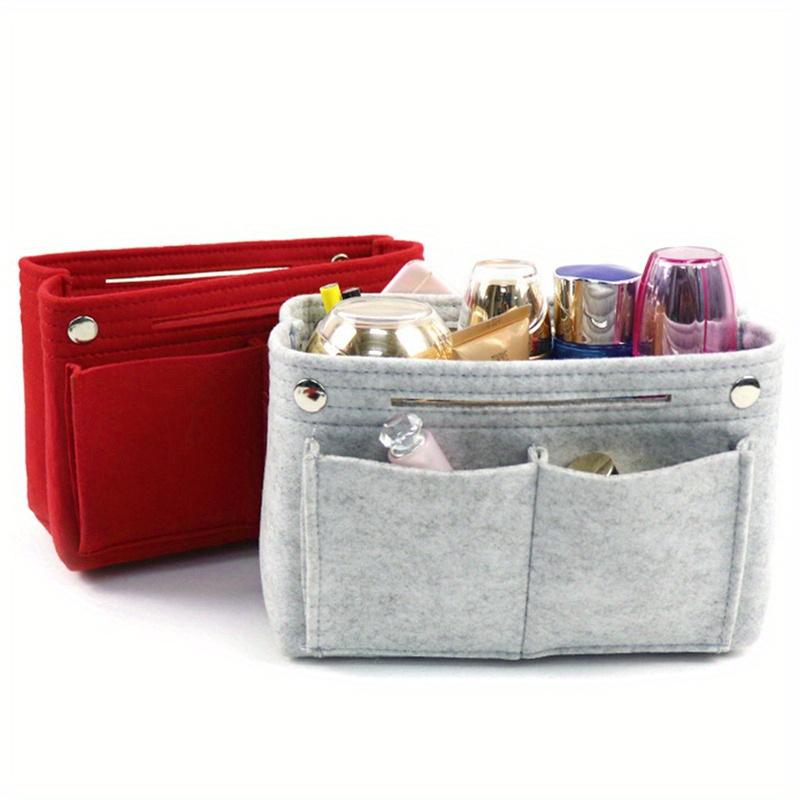 Multifunktions-Damen-Filzeinsatztasche Make-up-Kosmetiktaschen Reise-Innentasche Tragbare Handtasche Aufbewahrungstasche Organizer-Einsatz