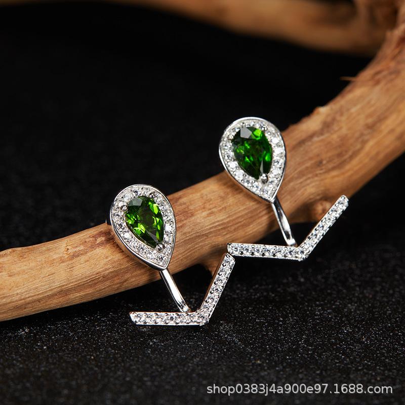 Ouyang Nana Earrings, Song Huiqiao Water Drop Earrings, High-End Sense Light Luxury Earrings, Rear Hanging Type, Sweet Temperament