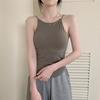 Women's Padded Cami Tank Top Double Lined Spaghetti Strap Basic Undershirts with Built in Bra Slim Fitted Summer Going Out