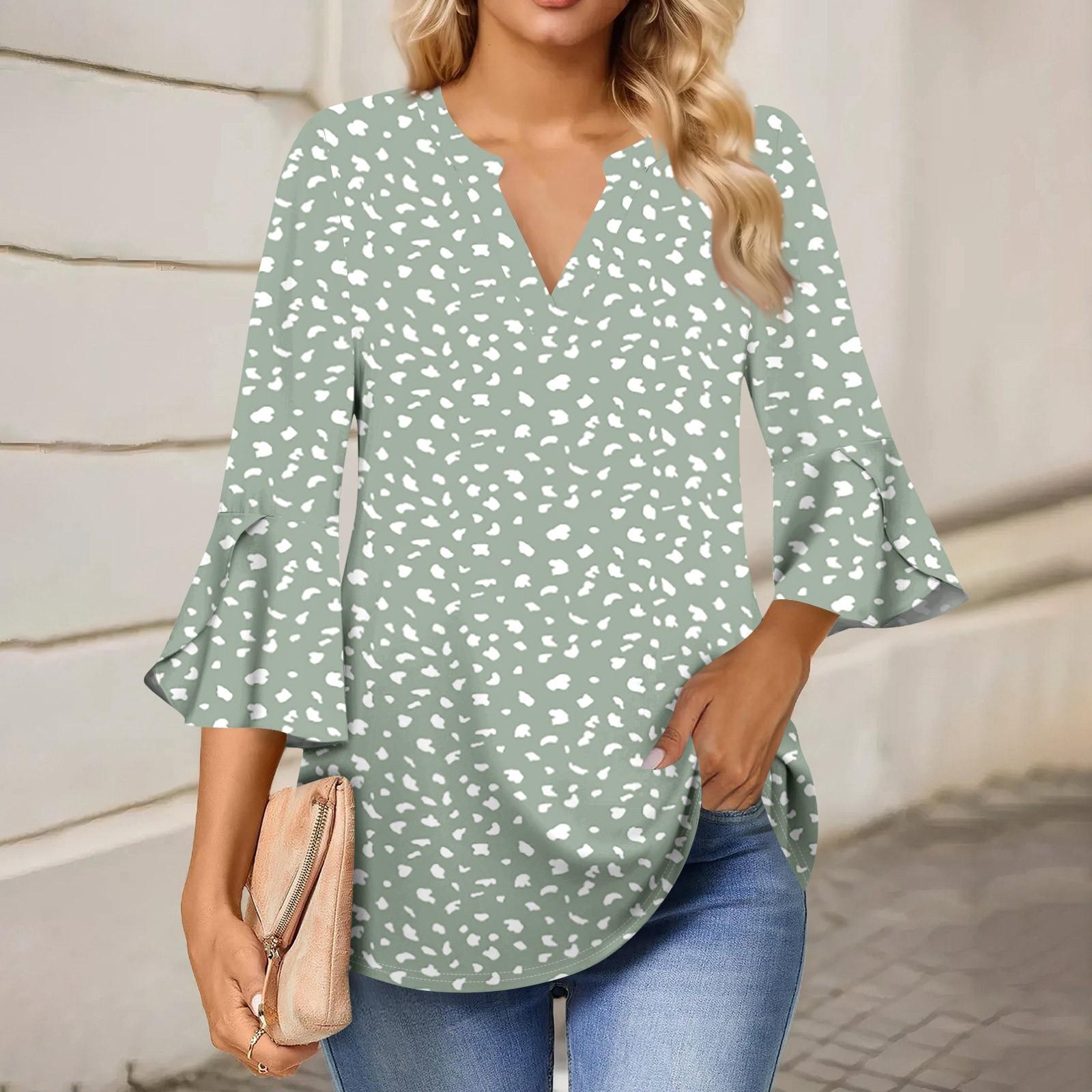 

Женская рабочая рубашка с плиссировкой и рукавом 3/4, рубашка с V-образным вырезом, повседневная рубашка с завязками на талии, деловая рубашка L