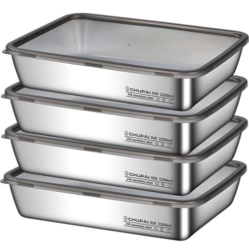 

Luvian Stainless Steel Lunch Box with Lid, Airtight, Freezer-Safe, Dishwasher-Safe, Large Capacity (2000ml), Oven/Refrigerator/Microwave Safe, Kimchi