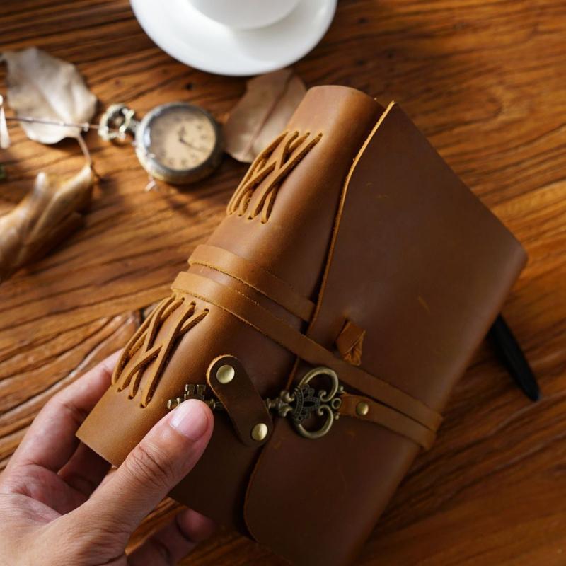 Retro Magic Leather Journey Diary Notepad Journal Planner Notebook with for Key Ornaments for Women Men Artist Writer Gi
