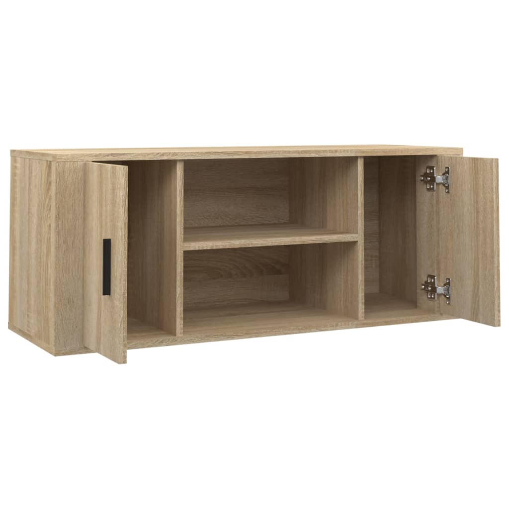 TV Cabinet in Sonoma Oak 100 x 35 x 40 cm Particleboard