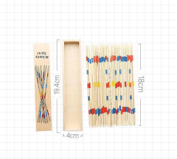 Wooden Pick-Up Sticks Table Game - Mikado Scatter Counting Sticks Educational Toy