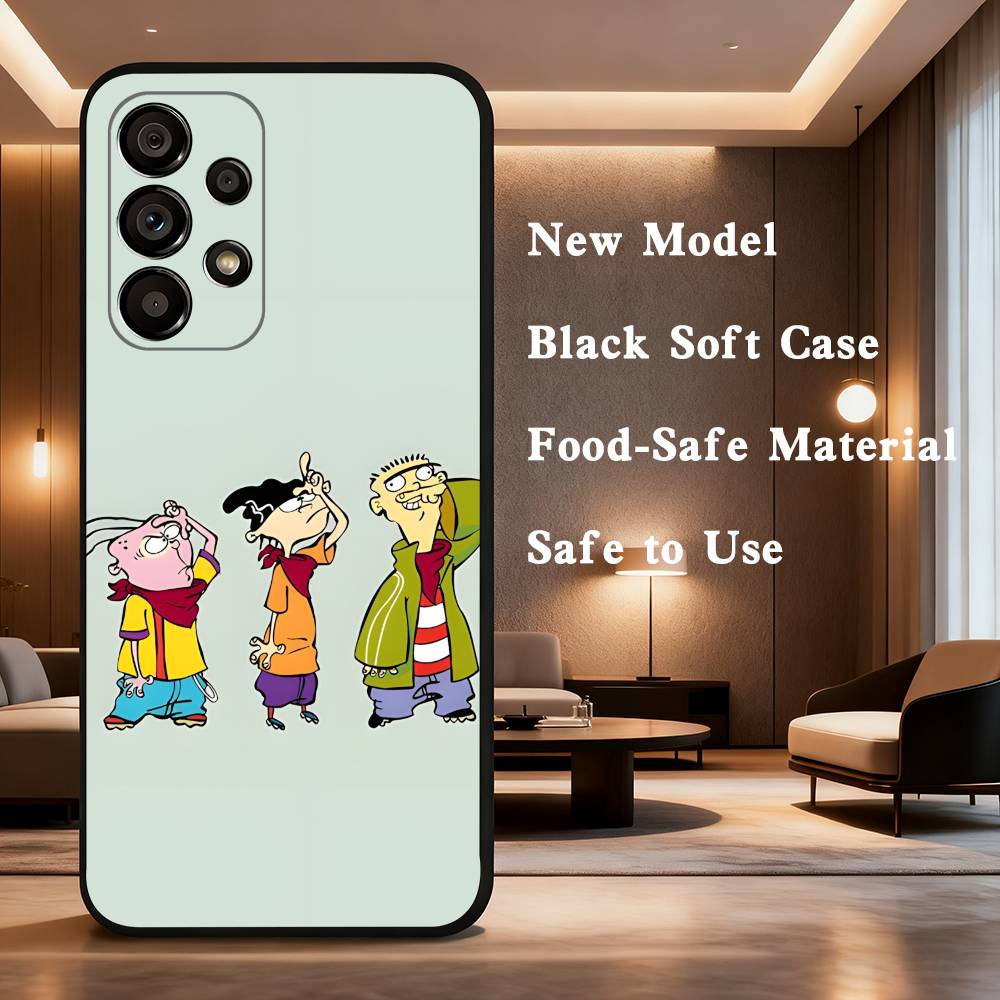 Cartoon Ed Edd N E-Eddy Phone Case For Samsung Galaxy A73,31,32,72,41,53,52,71,22,5G,Note,J7,8,9 Soft Black Cover