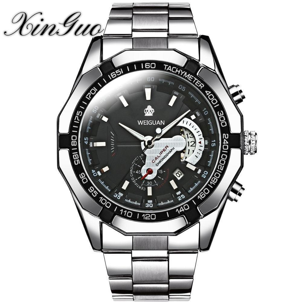 

Автоматические часы с календарем для мужчин, водонепроницаемые, светящиеся, немеханические, большой циферблат чёрный