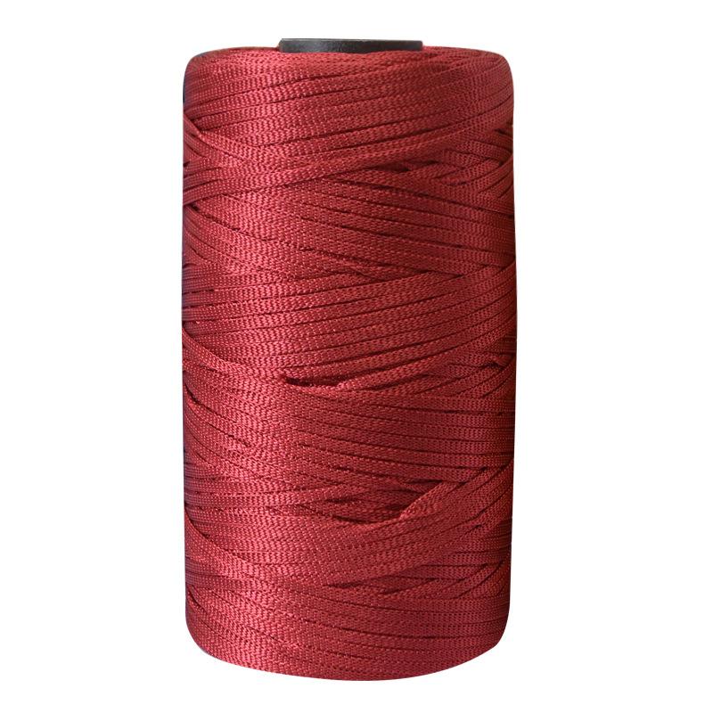 Mercerized Cotton Linen Light Body Ice Silk Flat Belt Wool Hand-Woven Crocheted Diy Hook Bag Hat Seat Cushion Hollow Thread