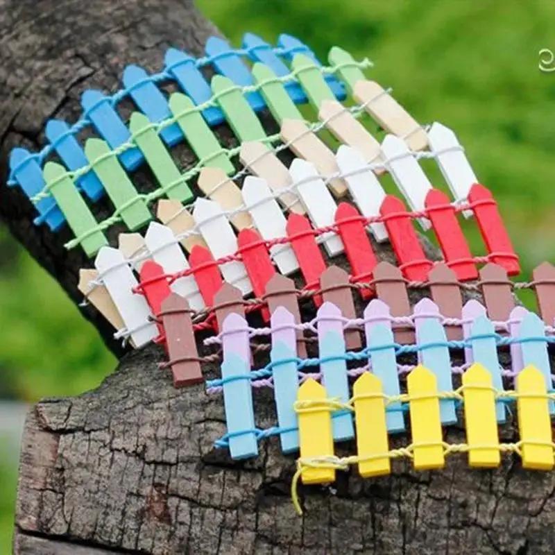 6 Pcs Hot Sale Moss Micro Landscape Decoration Fence Small Wood Fence Moss Fence Garden Supplies Random Color Home Ornaments