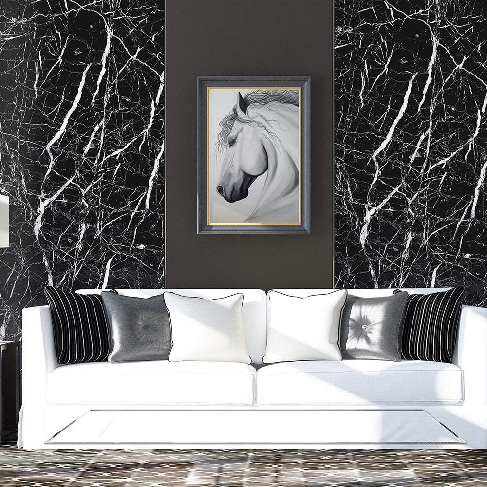 Black Marble Self Adhesive Waterproof Wallpaper for Kitchen Cabinets Countertops Door Wall Sticker PVC Contact Paper