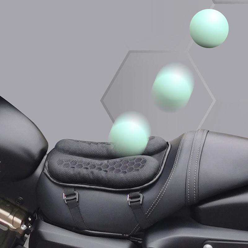 Motorrad-Gel-Sitzkissen, 3D-Wabenstruktur, Stoßdämpfung und atmungsaktives, faltbares Motorrad-Gel-Sitzpolster für lange Fahrten