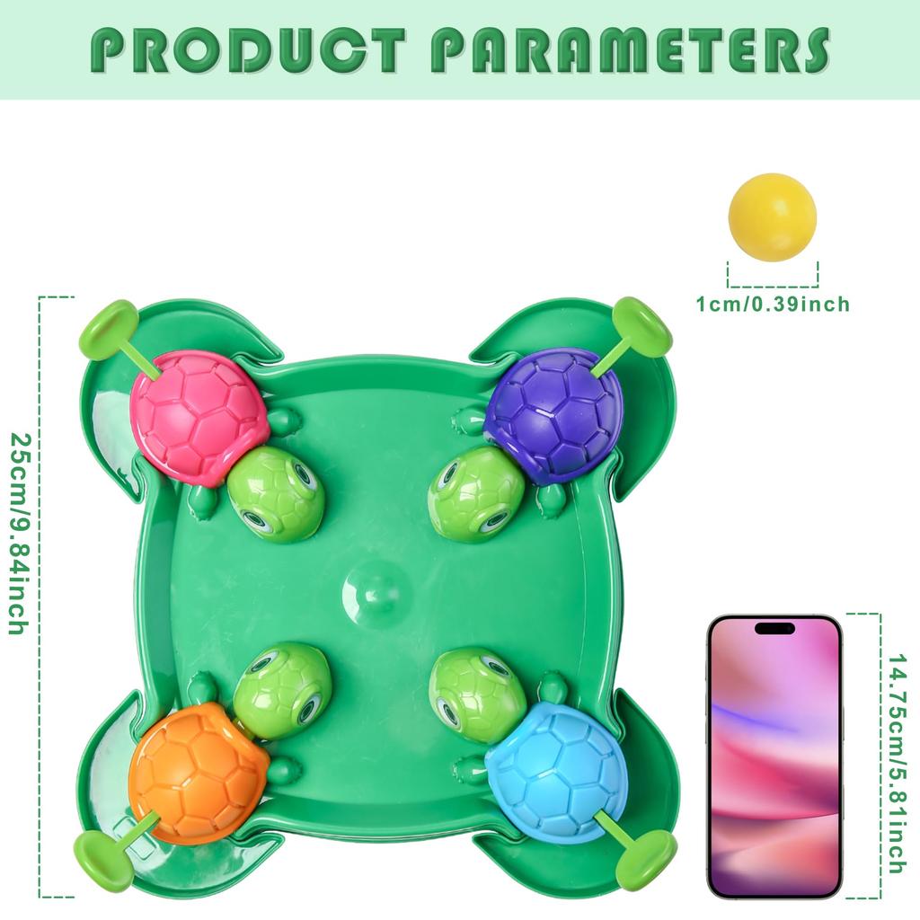 AIUAZA Hungry Turtles Board Hunger Box Board Turtle Bean Eating Board Party and Home Player Game Game, Game, Game, Toy, Toy, 2-4 (72 Beans)