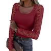 Women's Fashion Solid-Colour Casual Loose-Fit Lace Top: Flattering, Slimming And Figure-Hugging