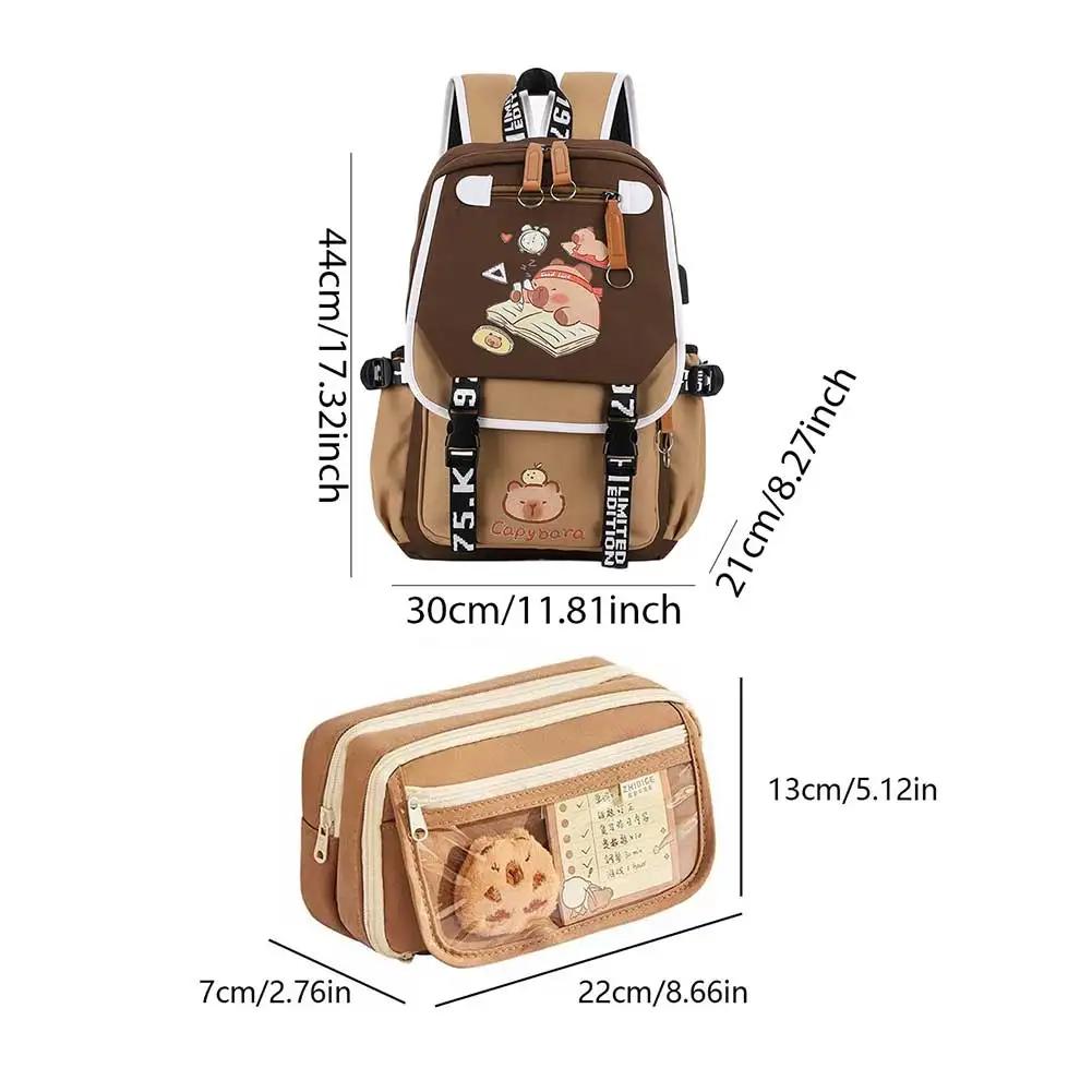 Capybara Backpack for Girls Boys Students Cute Kawaii Laptop Backpack Adjustable Strap Large Capacity Bookbag for School Travel