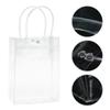 Clear PVC Gift Bag with Handle,Small Transparnt Gift Wrap Bag,Clear Toted Bag Reusabled Shopping Bag for Merchandise