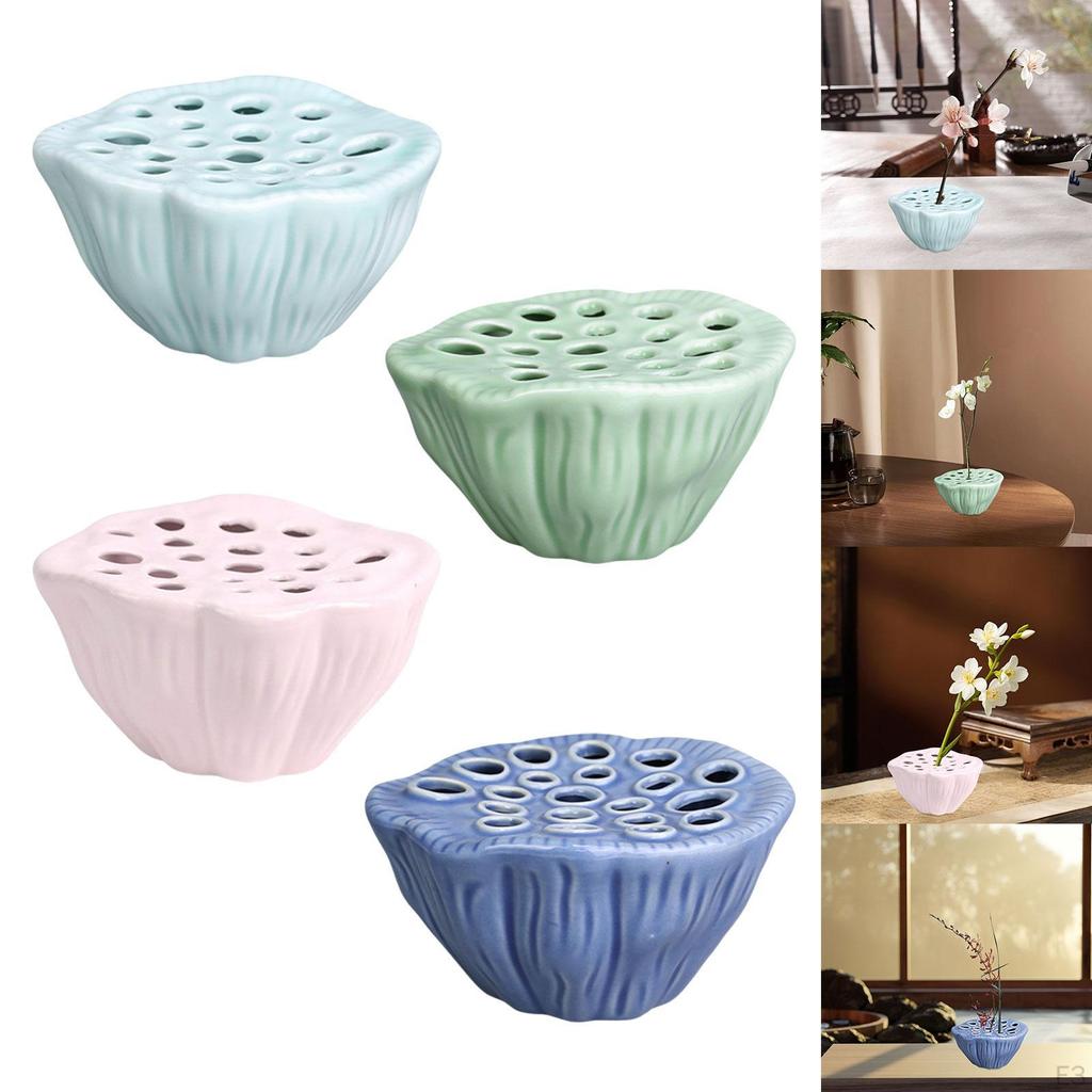 Arrangement of Flower Flowers Creative Floral Holder, Stable Ceramic Pot for Living Room,