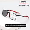 New Trendy TR90 Pochromic Multifocal Reading Glasses 3 in 1 Outdoor Bifocal Sunglasses Sports Anti Blue Near Far Eyeglasses