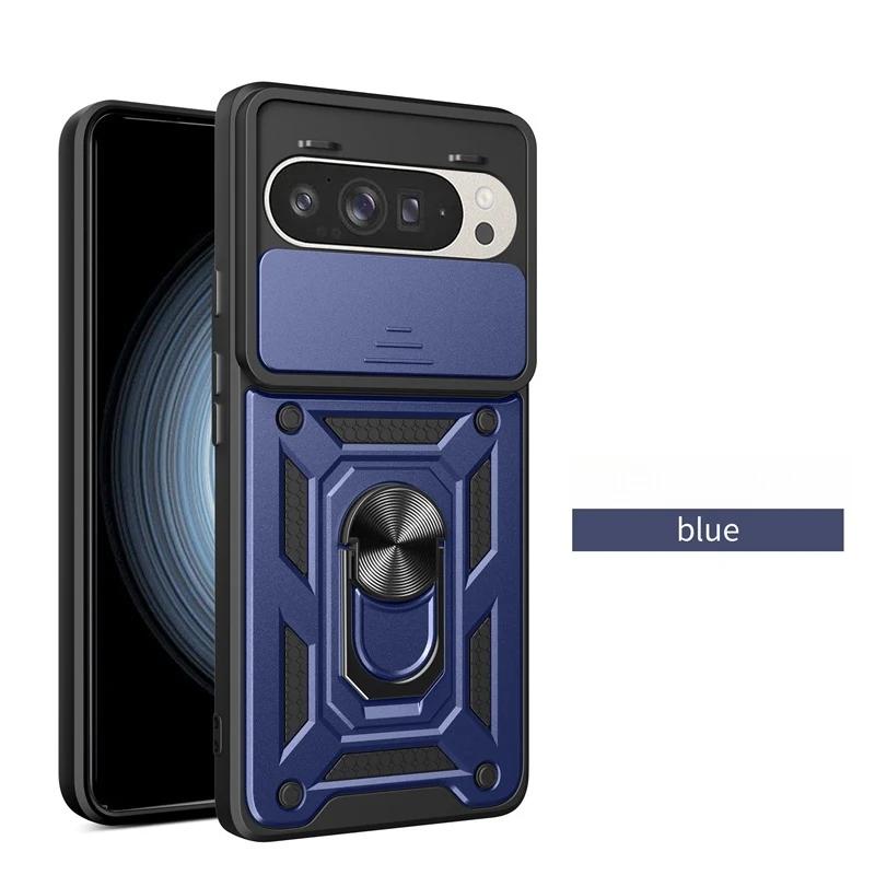 For Google Pixel 9 Pro 5G Case Armor Magnetic Holder Ring Bracket Shockproof Phone Case For Pixel 9 Pro XL 8A Lens Protect Cover