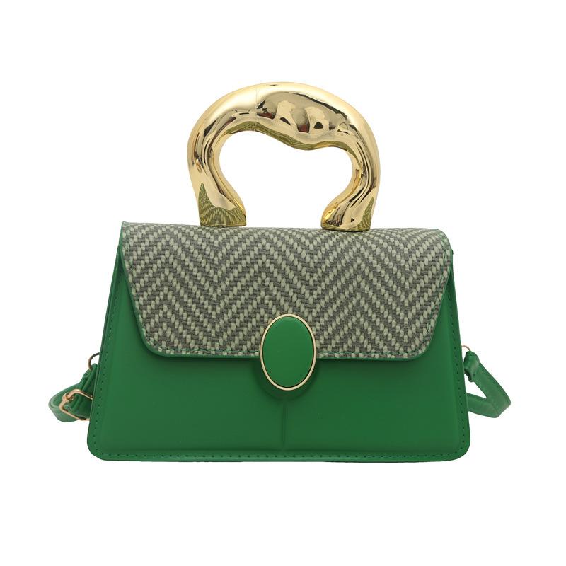 2025 Spring New Trend Beautiful Simple Personality Versatile Splicing Fashion Oblique Span Shoulder Portable Small Square Women's Bag