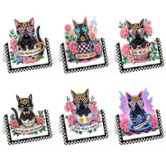 6 Pcs DIY Rhinestone Painting Birthday Gnome Greeting Card Kit 5D Rhinestone Art Birthday Cards for Adults Kids Anniversary Holiday Gifts