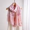 Hangsilu Women's Silk Scarf & Shawl with Scarf Buckle Gift Set