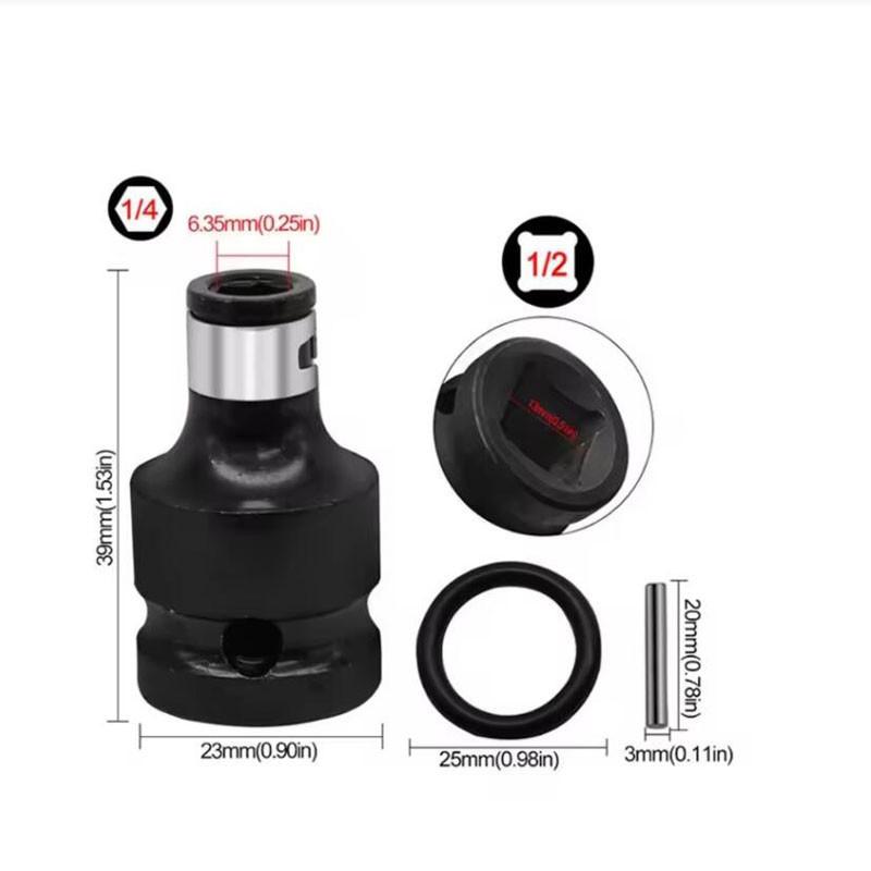 

Адаптер для ударного гайковерта к держателю бит 1/4 Адаптер для гнезда ударного гайковерта Насадка для ударного гайковерта для переходника с храповым механизмом A чёрный