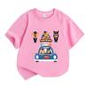 Kids Boys Girls 100% Cotton Crew Neck Short Sleeve T-Shirt, Cute Cartoon Animal Police Dog Print Casual Tees for Children Summer Soft Breathable Daily