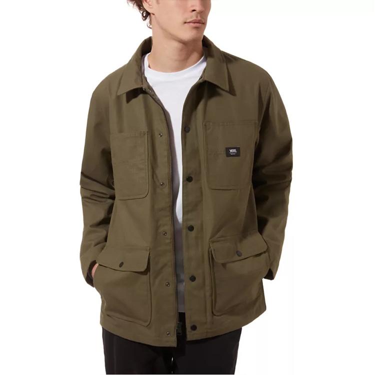 Vans Work Casual Hooded Jacket Men Jackets Dark-Brown VN0A456ZTT5