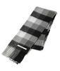 Rug Style Knitted Made In Solid Color Check Black X Men's Scarf/Stole, Japan, & Pattern, Gift, Gray, Pm-6955