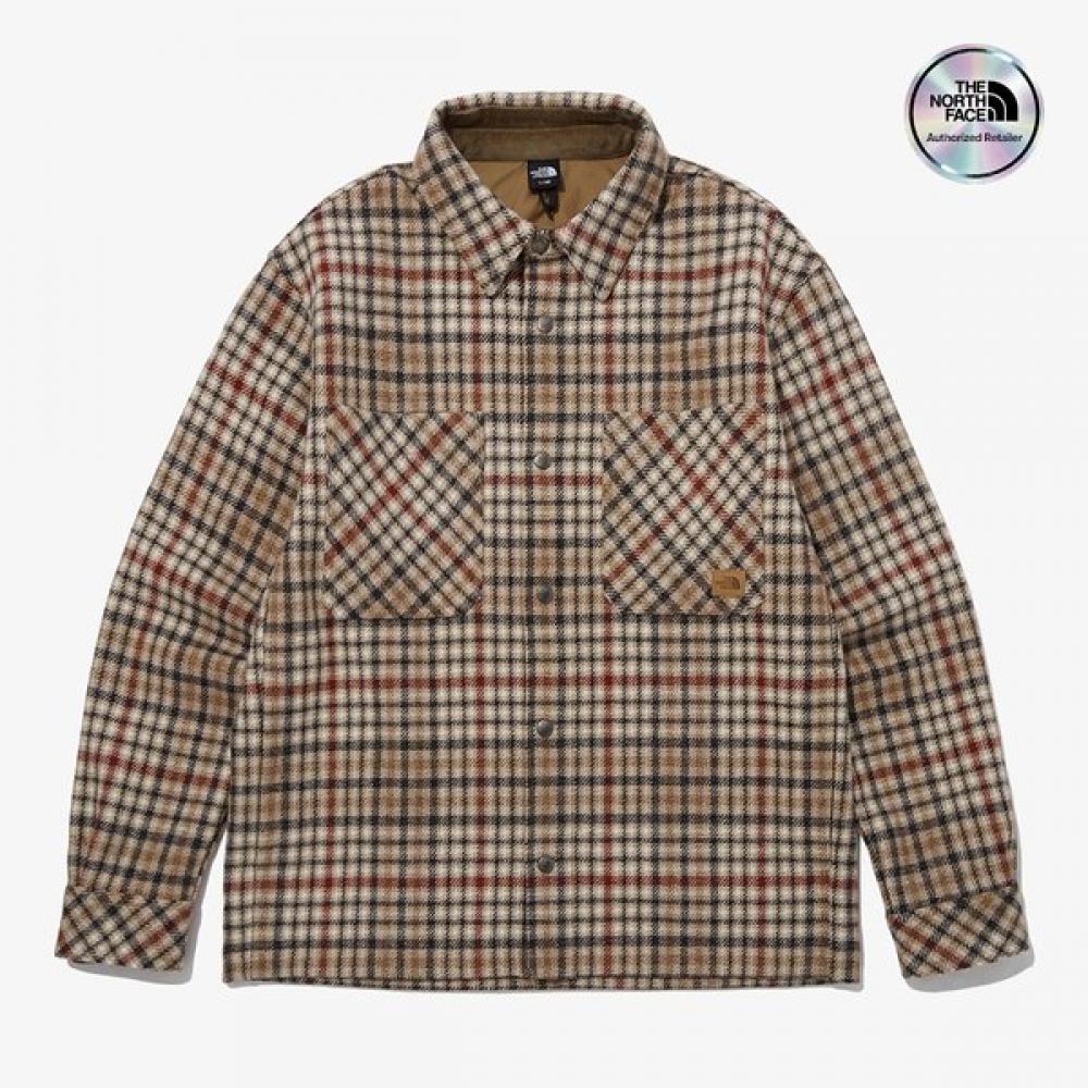 The North Face Men S Check Shacket Nj3vp79b DARK BEIGE/090