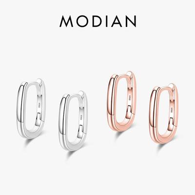 Modian – boucles d'oreilles à breloques ovales minimalistes pour femmes, en argent Sterling 925, simples, de mariage, de fiançailles, bijoux fins, cadeaux