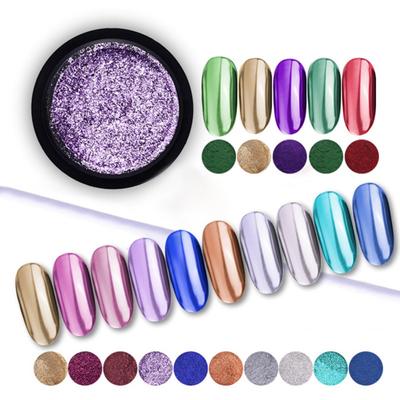Polvere Glitterata Cromo Effetto Specchio Lucido Moda per Nail Art