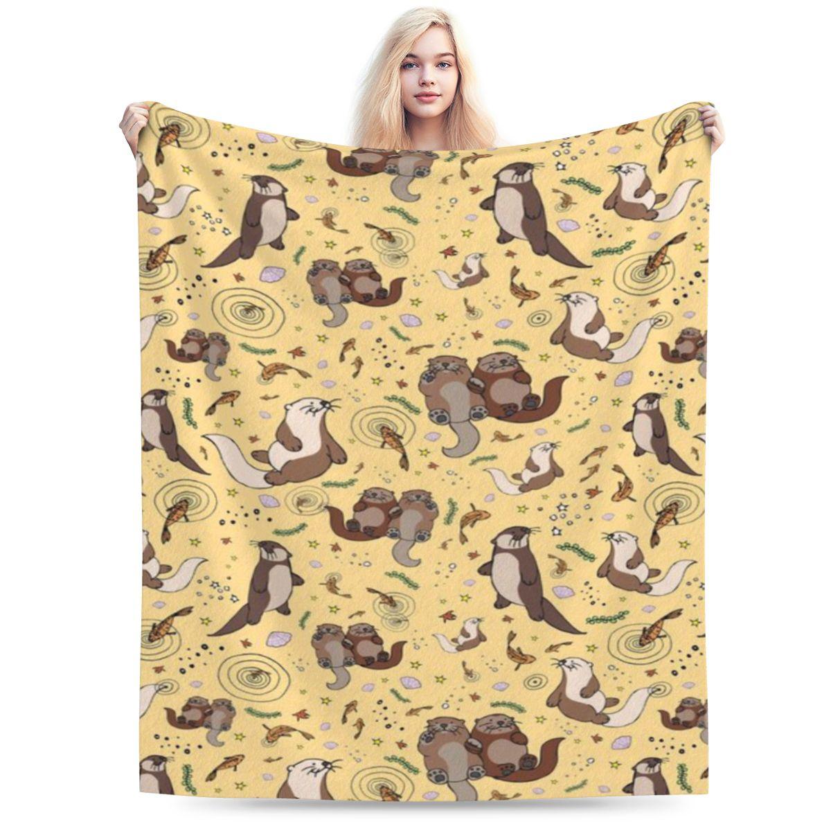 

Otters In Yellow Personalized Comfortable Party An UltraSoft Micro Fleece Blanket 75x100cm 30x40in