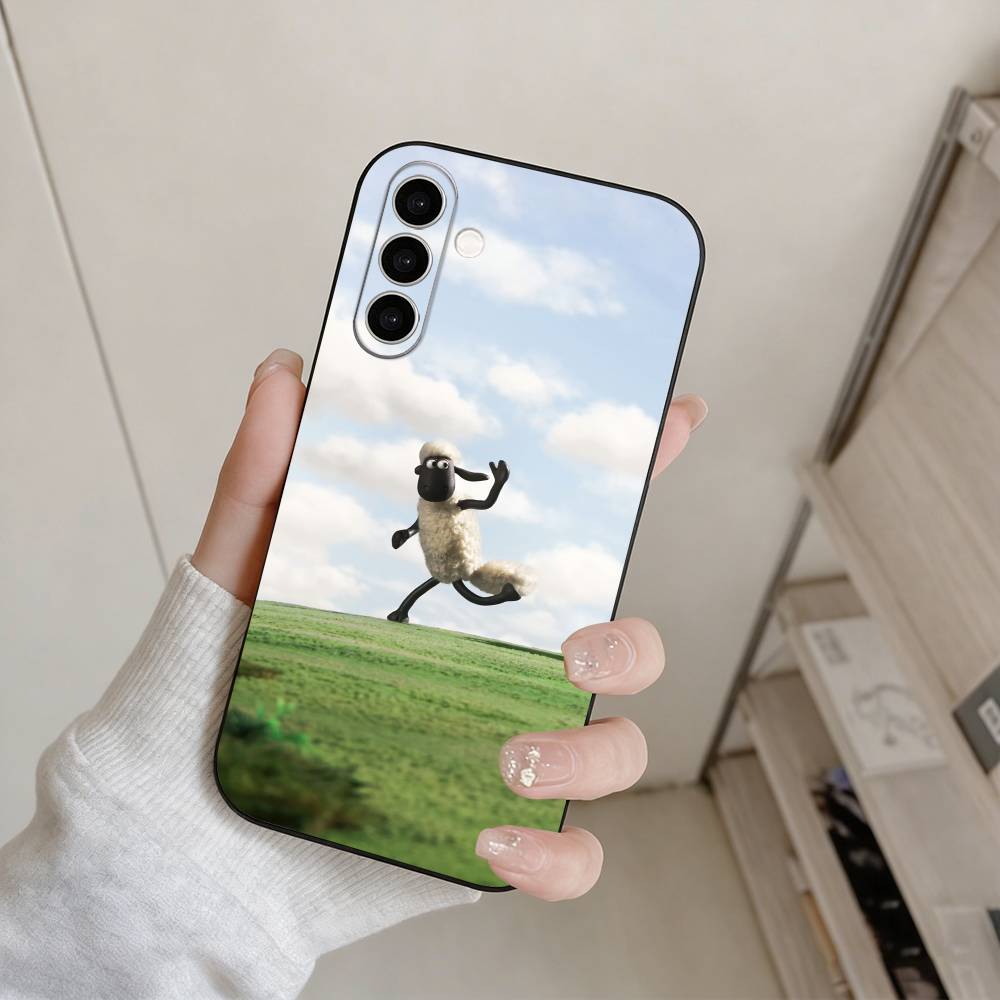 S-Shaun The Sheep  Phone Case For Samsung Galaxy A73,A72,A71,A70,A53,A52,A51,Others Soft Black Cover