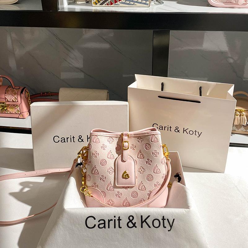 Маленькая дизайнерская сумка-ведро на цепочке, новая высококачественная однолямочная сумка под мышку розовый