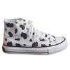 Classic Canvas Shoes Women's Sports Shoes Lace Up Cute Dairy Cow High-top Flat Shoes Student Sneakers