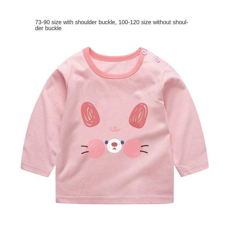 Baby Girl Autumn Long-sleeved T-shirt Baby Cotton Bottoming Shirt Girls Spring and Autumn Tops Small Children Fashionable Autumn Clothes
