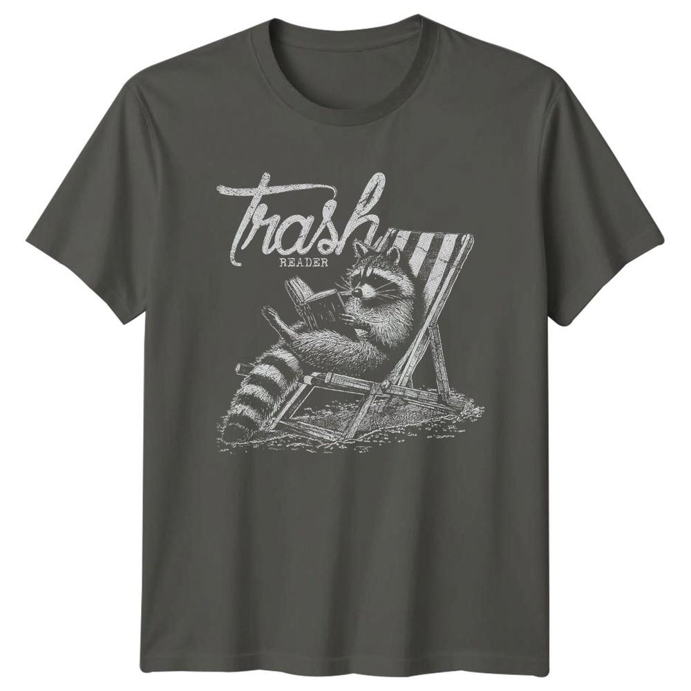 Trash Reader TShirt Raccoon Book Lover Wildlife S